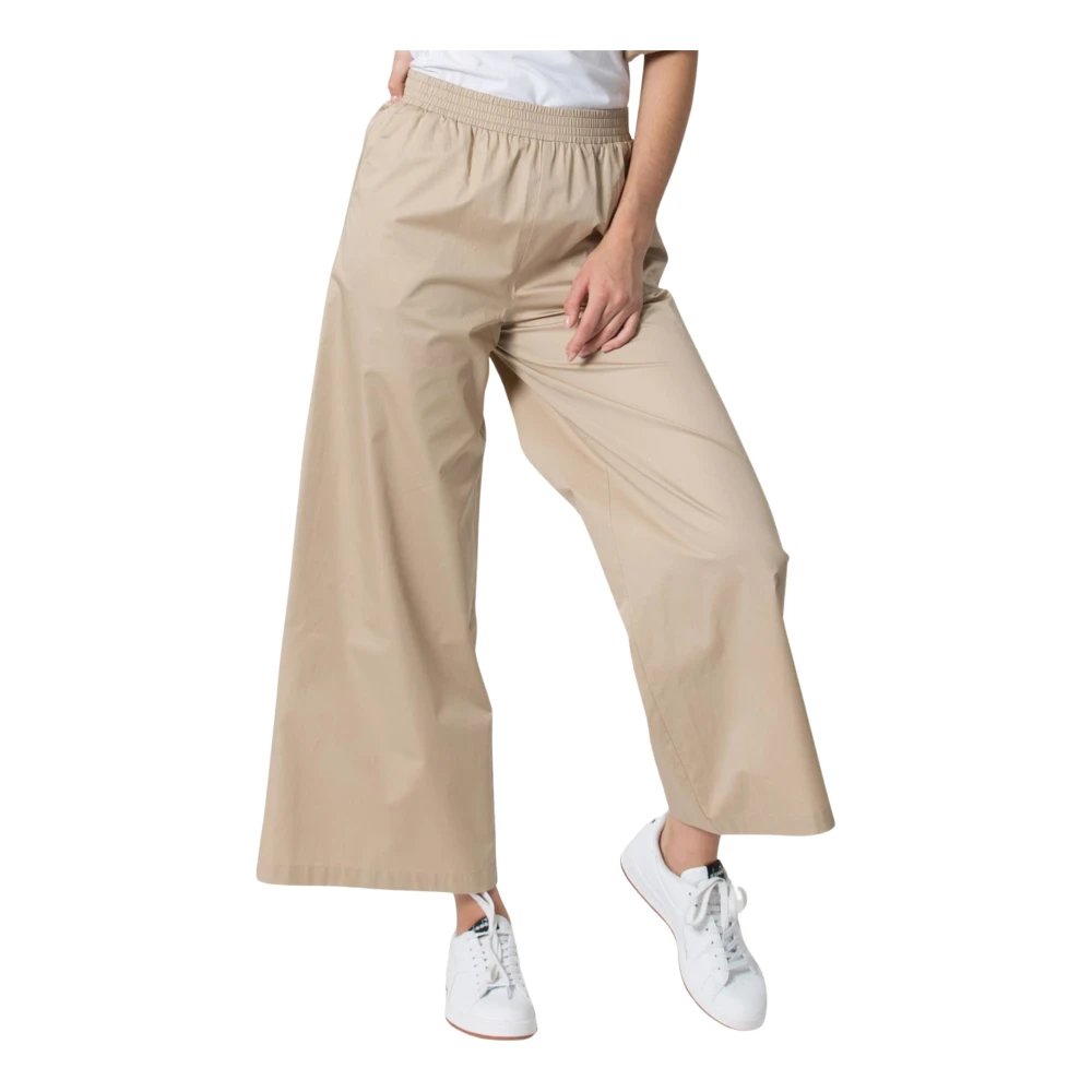 Kocca Palazzo Elastische Taille Broek Beige Dames