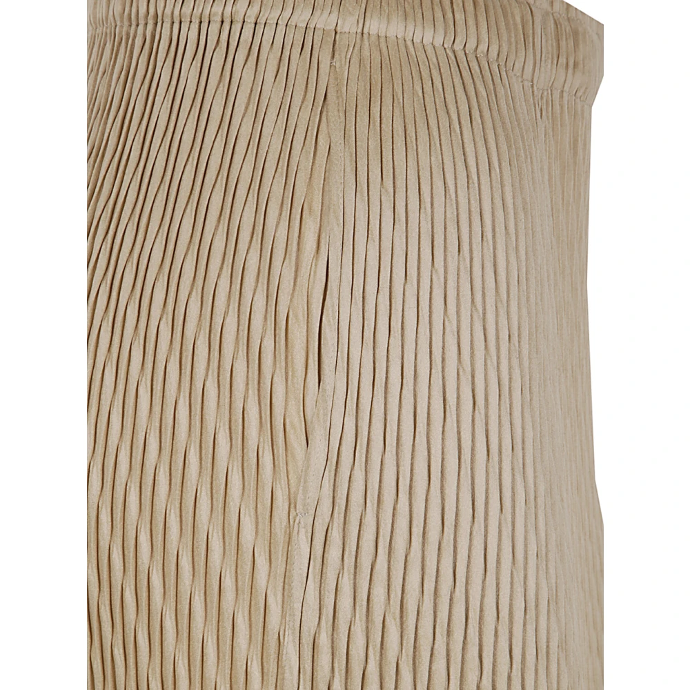 Issey Miyake Suede Plooien Rok Beige Dames