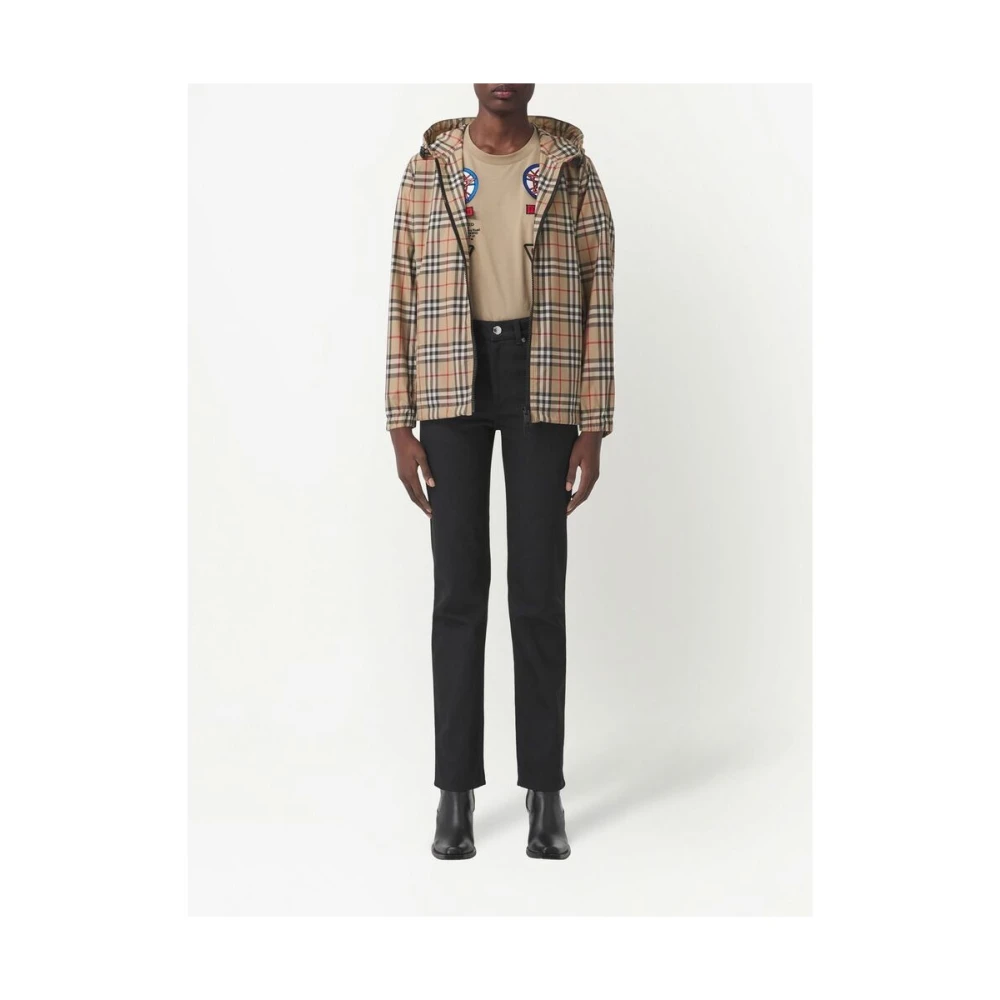 Burberry Vintage Check Hoodie Jas Beige Dames