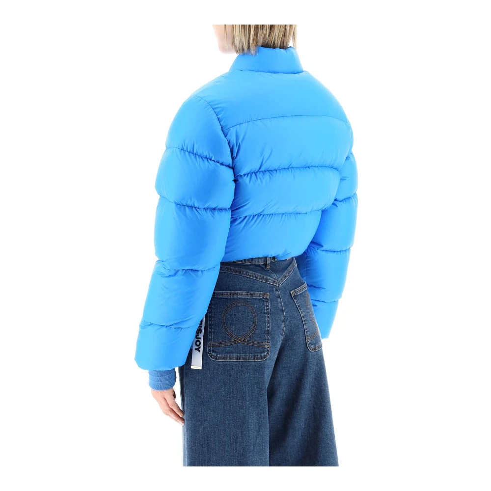Khrisjoy Gewatteerde cropped puff jas met ritssluiting Blue Dames