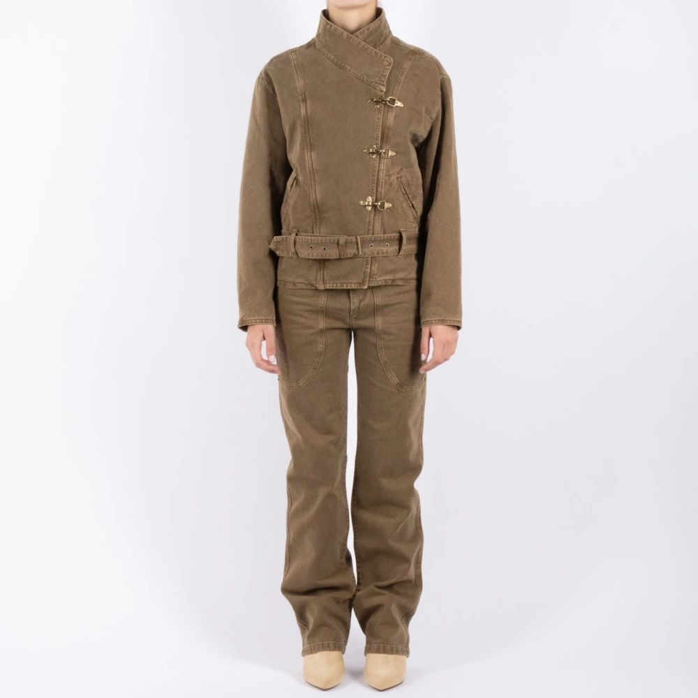 Isabel marant Bruine Rechte Pijp Broek Brown Dames