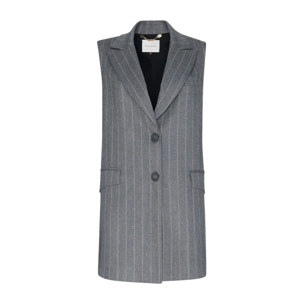 Manila Grace Wijd en comfortabel Gilet Gray Dames