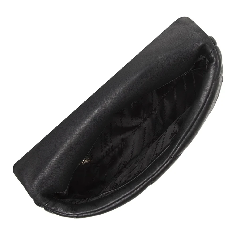 PATRIZIA PEPE Zwarte Crossbody Tas met Drukknoopsluiting Black Dames