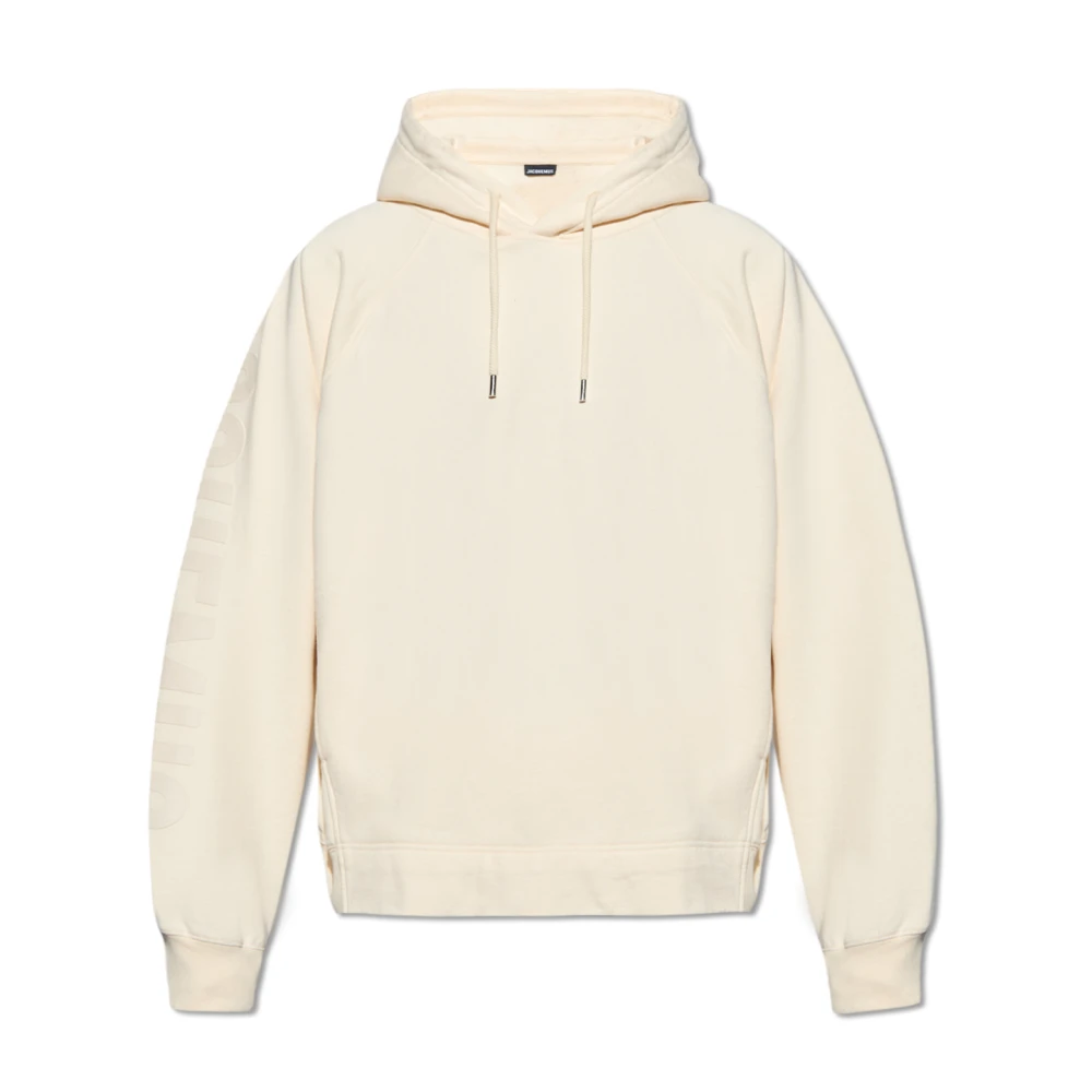 Jacquemus Beige Hoodies, Male, L, Le Hoodie Typo