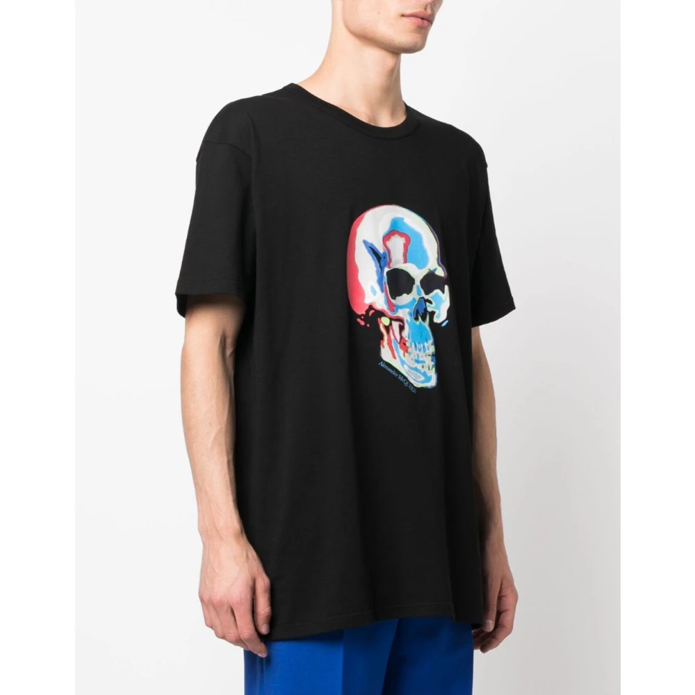 alexander mcqueen Solarised Skull Logo T-shirt Black Heren