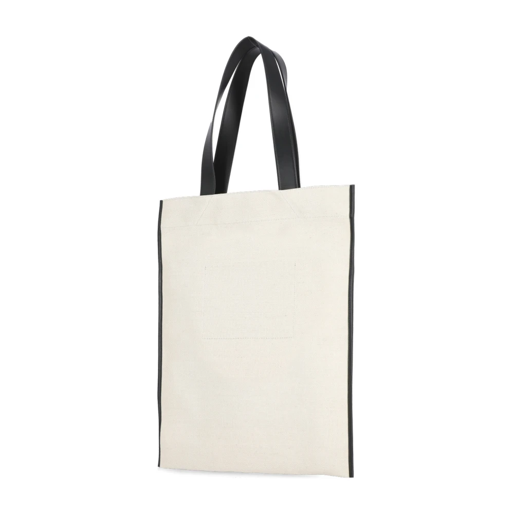Jil Sander Beige Katoenen Winkelmand met Leren Handvatten Beige Heren