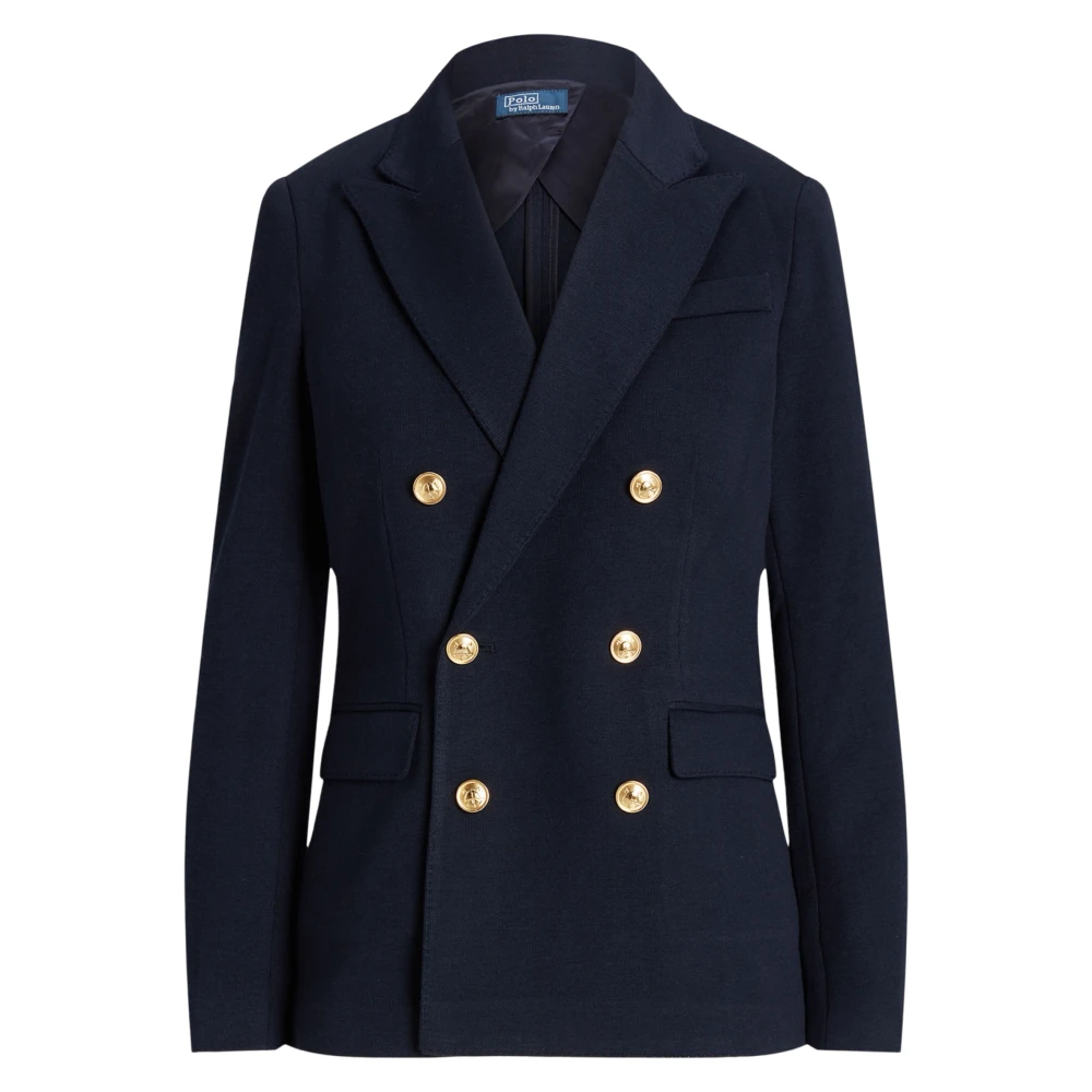 Knit Double-Breasted Blazer - Park Avenue Navy Blå US 8