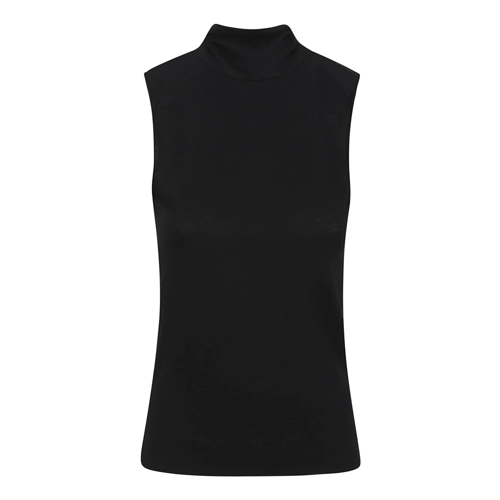 Majestic filatures Zwarte Katoen Kasjmier Top Portugal Black Dames