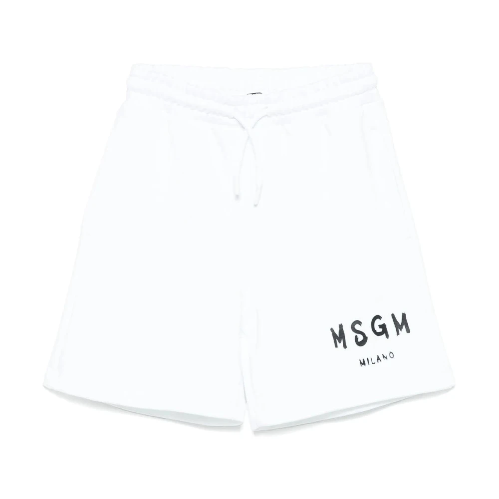 Msgm Boys White Shorts, 10 Y, Bermuda Shorts