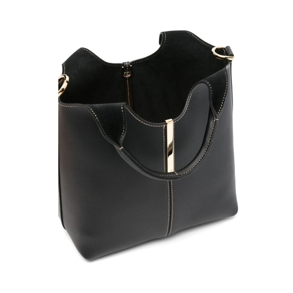 TOD'S Zwarte Schoudertas met Lobster Claw Black Dames