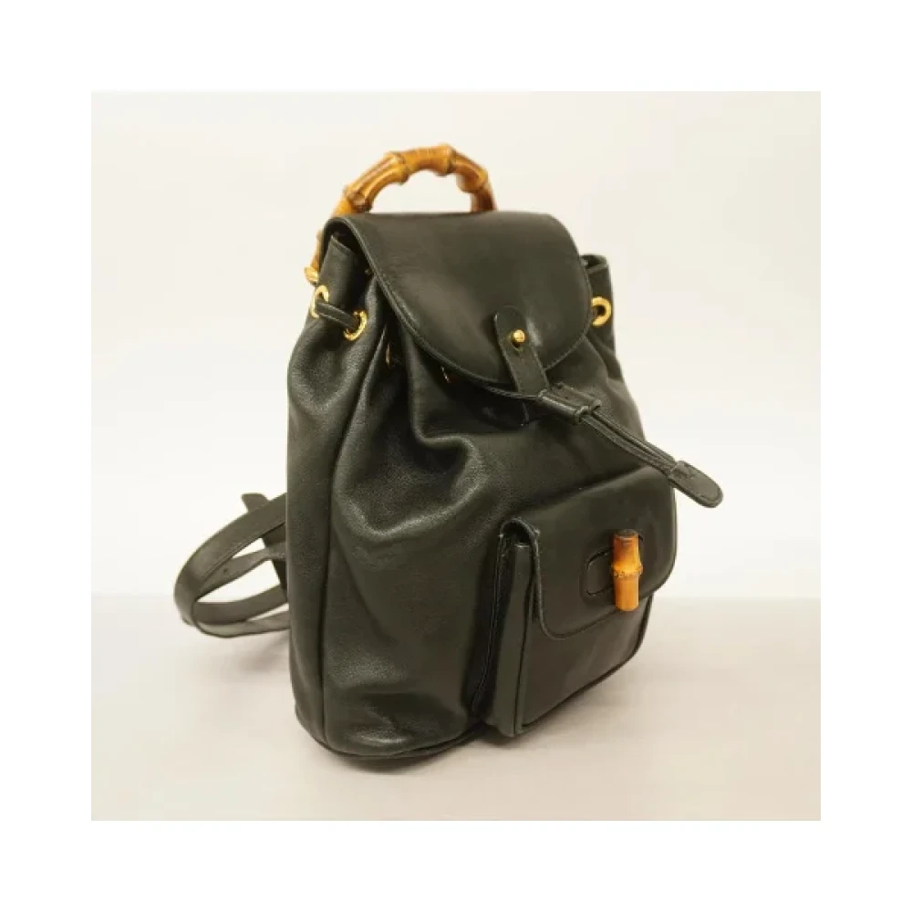 Gucci Vintage Pre-owned Leather backpacks Green Dames