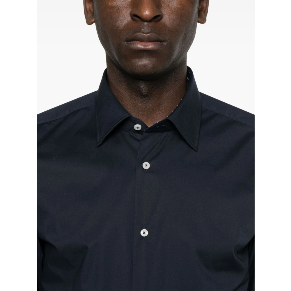 Hugo Boss Blauwe Button-Up Shirt Gekromde Zoom Blue Heren