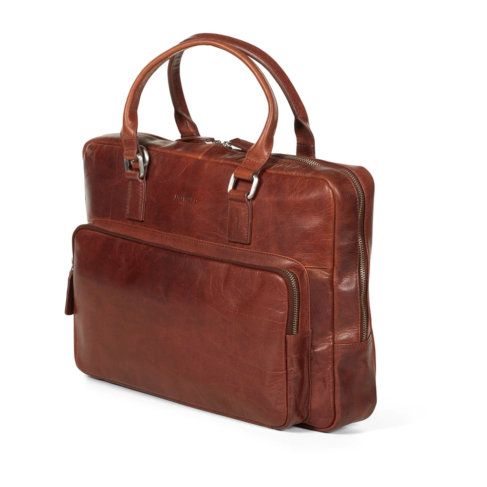 Howard London Leopold Bruine Laptoptas Brown Heren