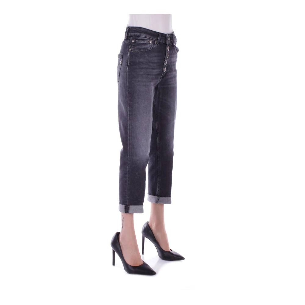 Dondup Zwarte Logo Jeans met Zakken Black Dames