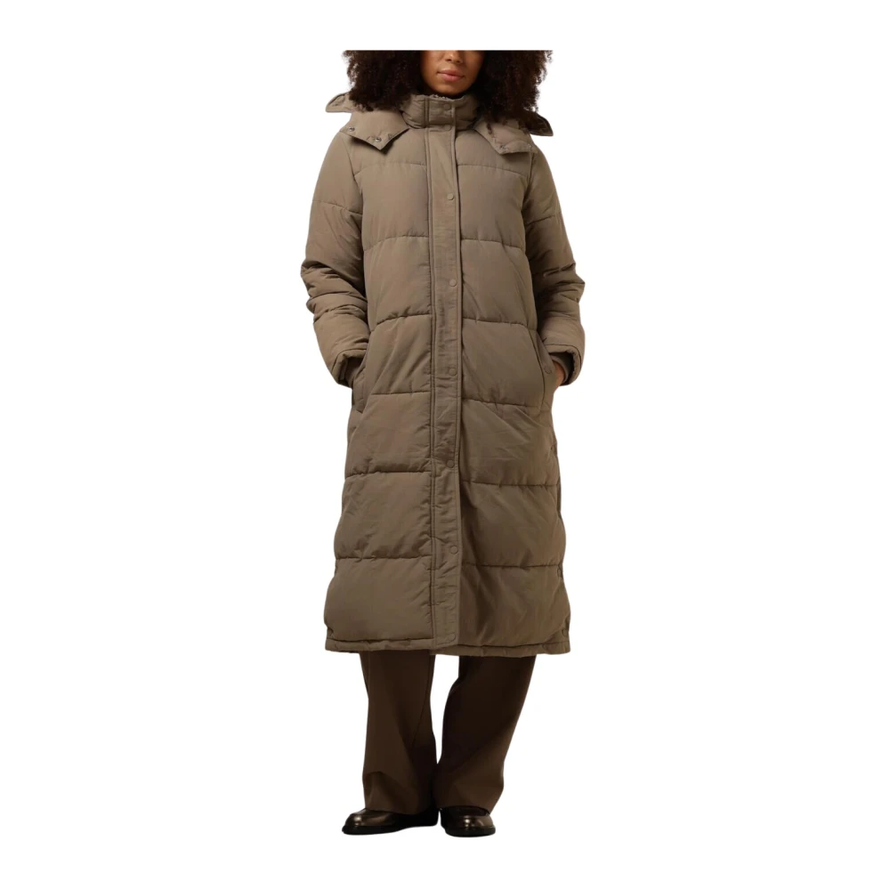 Notre-v Taupe Gewatteerde Winterjas Beige Dames