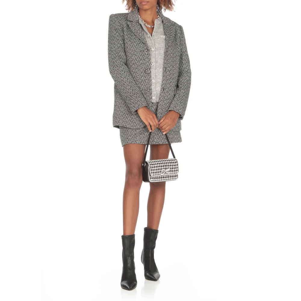 Self Portrait Minirok met Strass Details Black Dames