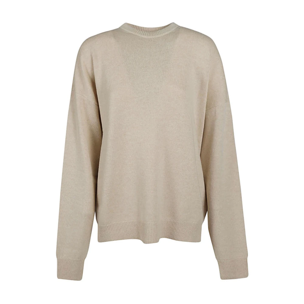 Balenciaga Women's Beige Jumpers - Round-Neck Knitwear - M - Knitwear