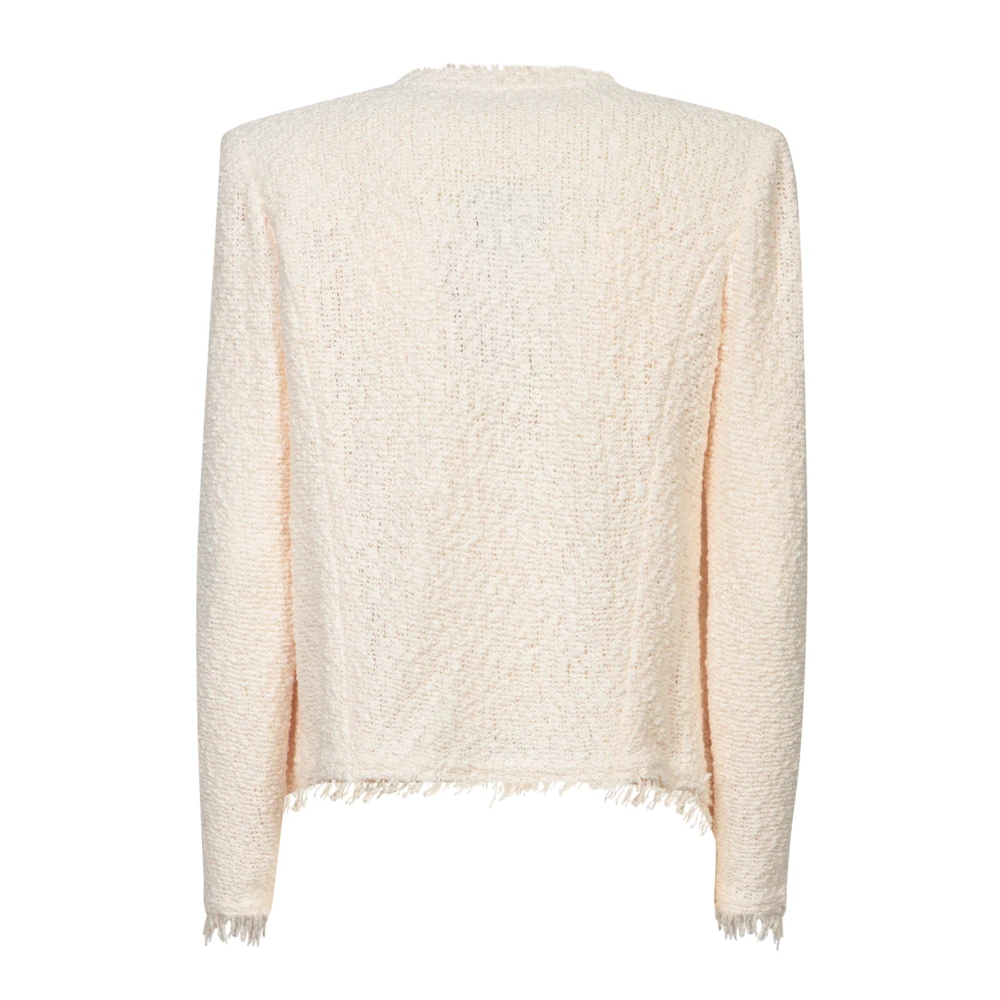 IRO Witte Fringed Jas Elegant Stijlvol White Dames