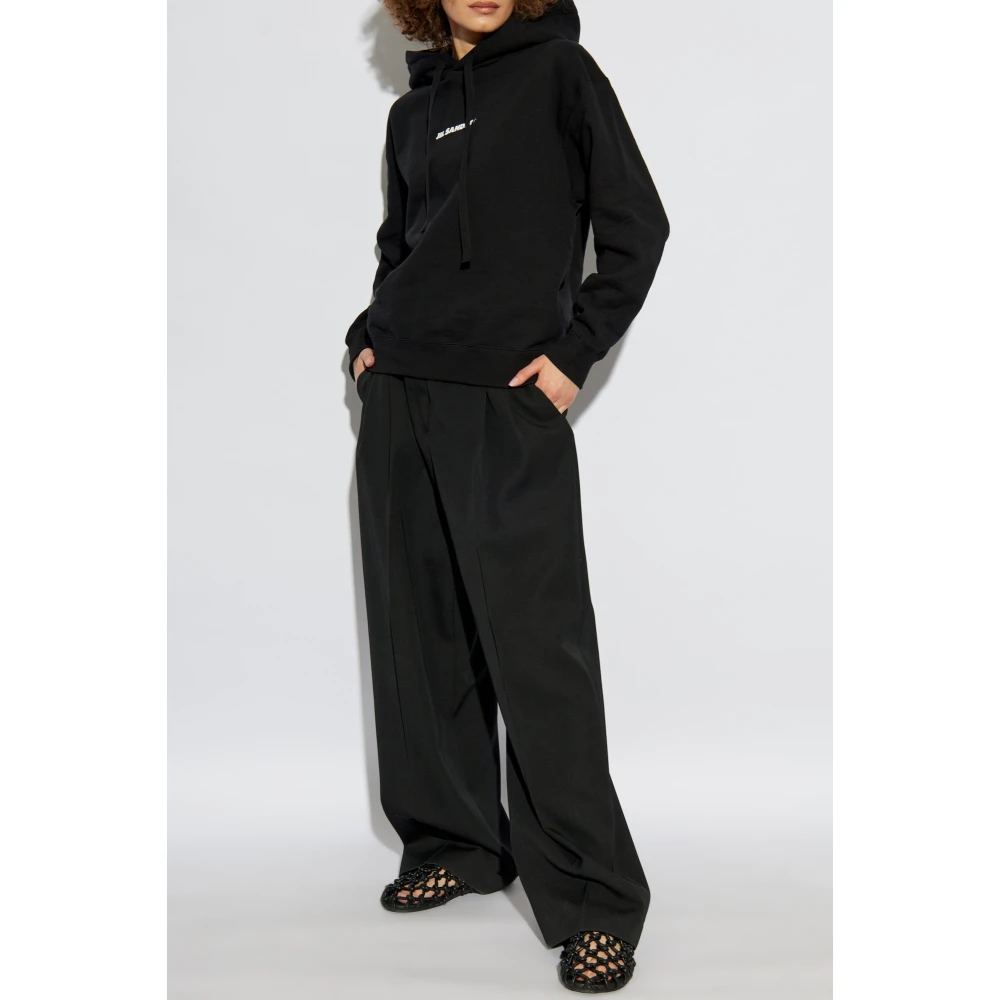 Jil Sander Hoodie Black Dames