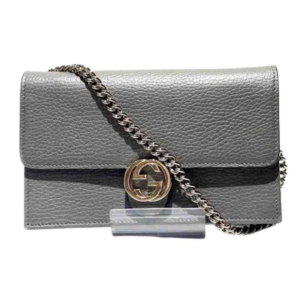 Gucci Vintage Pre-owned Leather wallets Gray Dames
