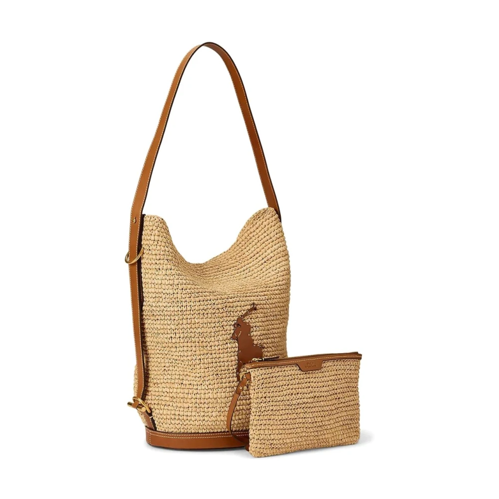 Polo Ralph Lauren Natuurlijke Raffia Handtas Beige Dames