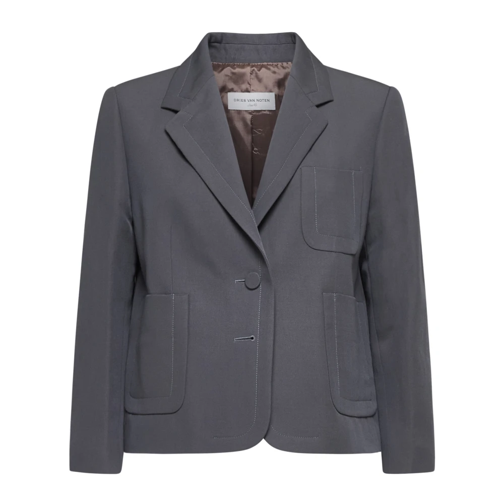 Dries Van Noten Beige Wolblend Blazer Jas Beige Dames
