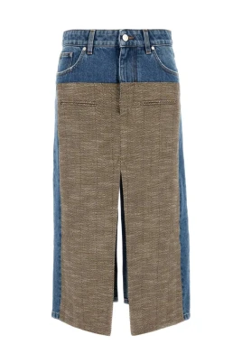 Denim Maxikjol med Slits Bak