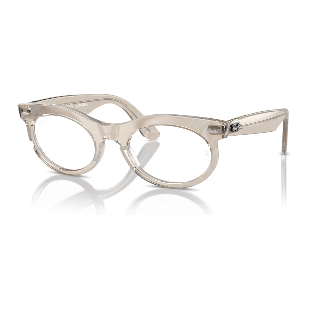 Ray-Ban Unisex Beige Glasses,, Oval Wayfarer Eyewear Frames Medium