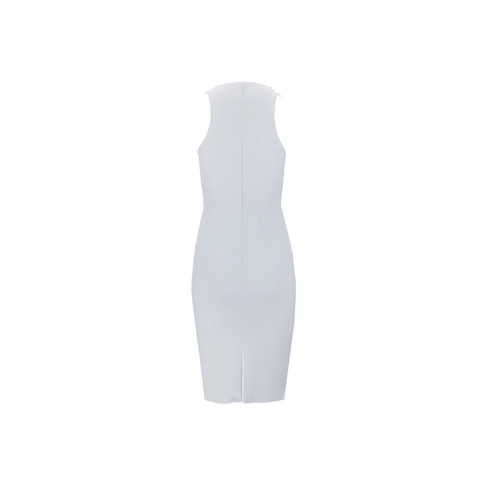 Elisabetta Franchi V-hals Lange Jurk met Achtersplit White Dames