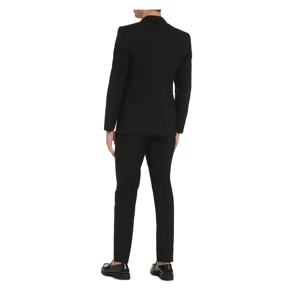 Dolce & Gabbana Sicilia Wollen Pak met Reverskraag Black Heren