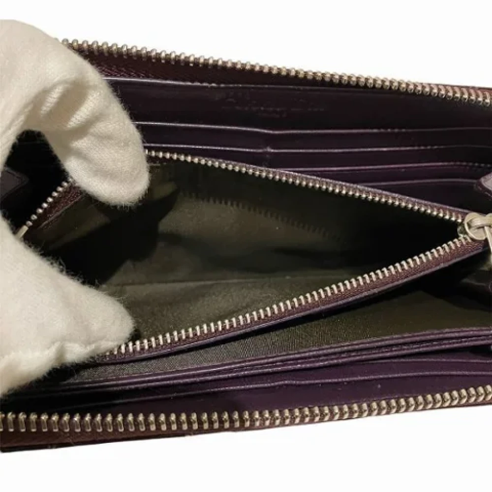 Dior Vintage Pre-owned Leather wallets Red Dames