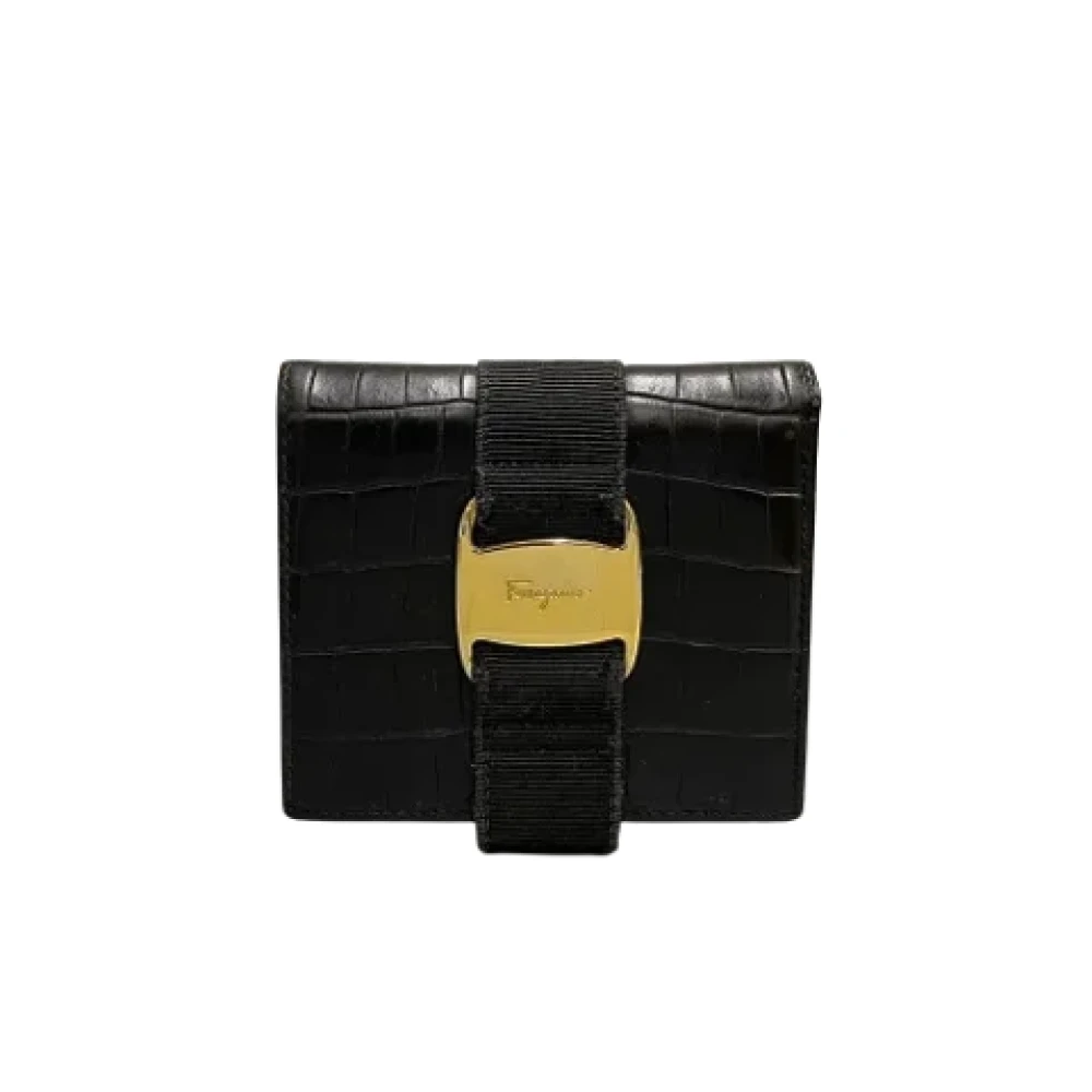 Salvatore Ferragamo Pre-owned Leather wallets Black Dames