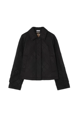 Croppad quiltad jacka i nylon
