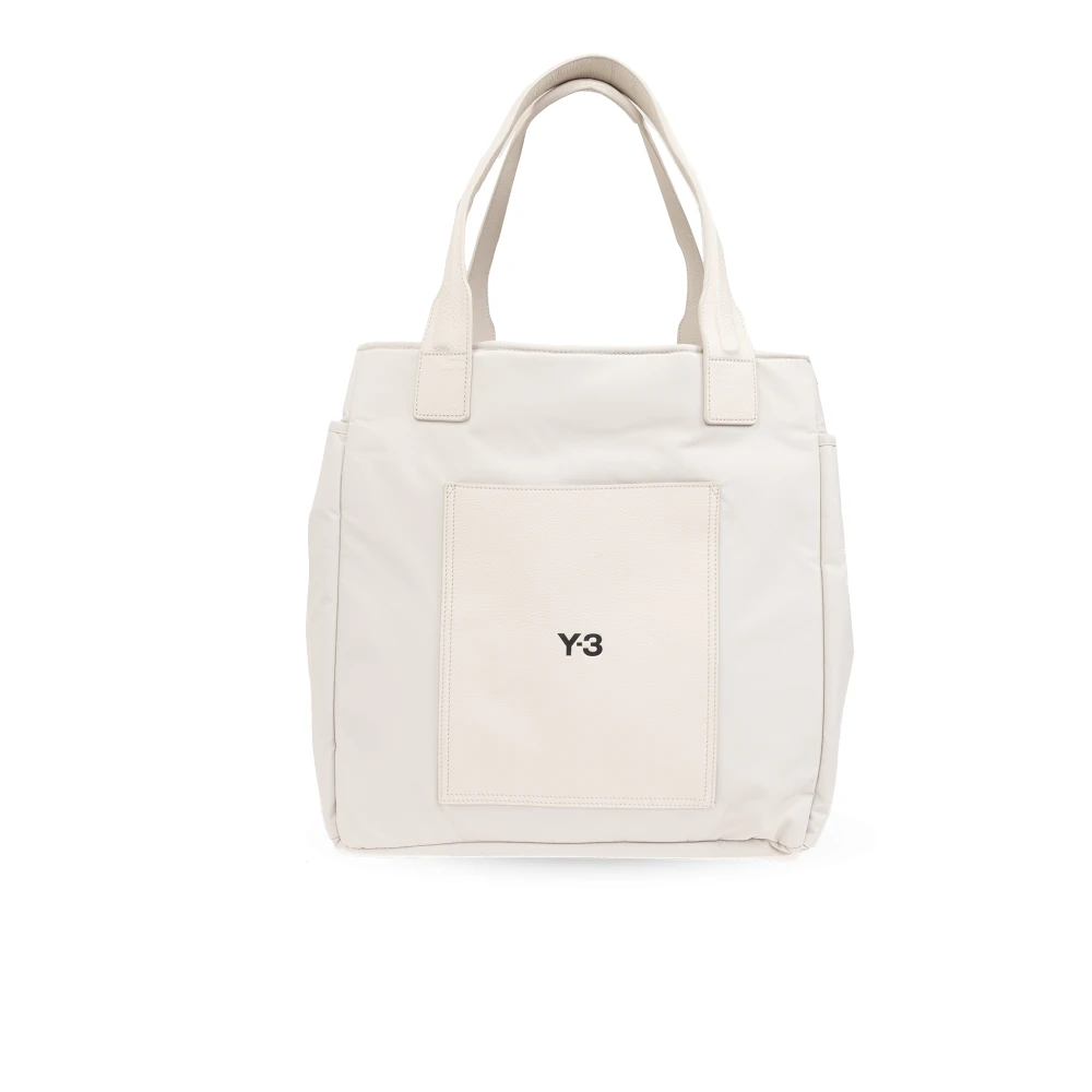 Y-3 Shopper tas met logo Beige Unisex