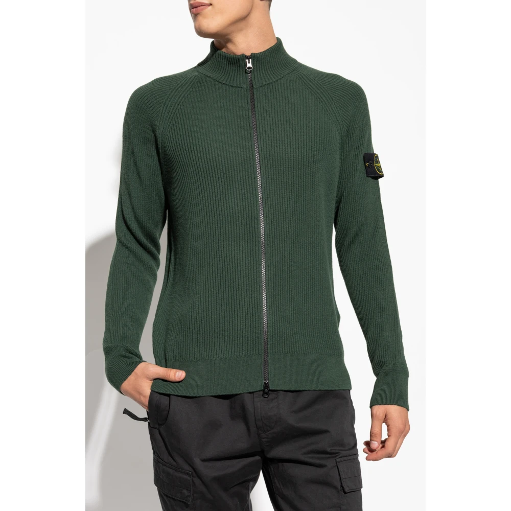 Stone Island Wollen Vest Green Heren