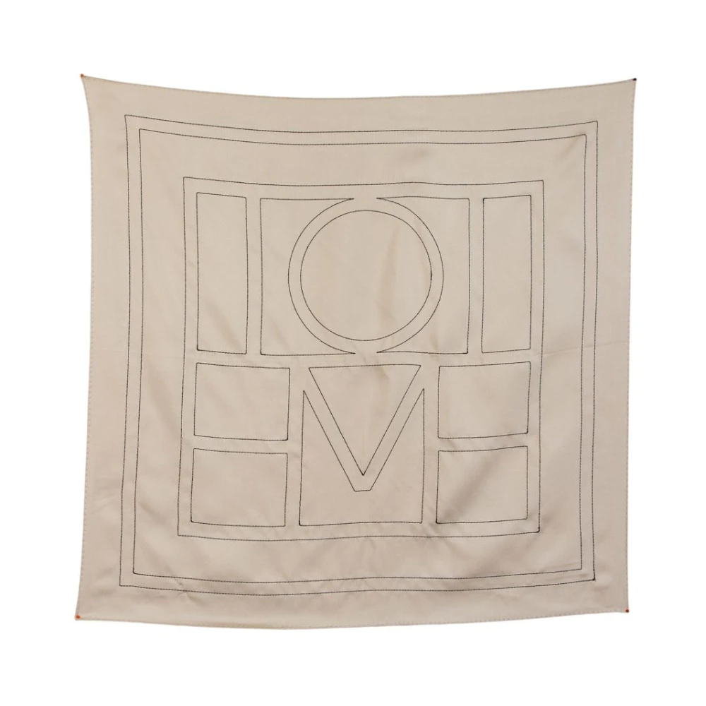 Totême Mujer Beige - Pañuelo Con Monograma Bordado - Accessories - One Size