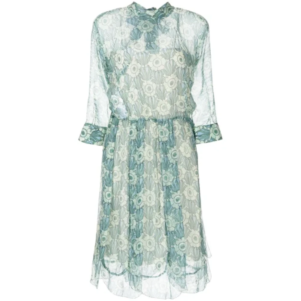 Prada Vintage Pre-owned Cotton dresses Green Dames