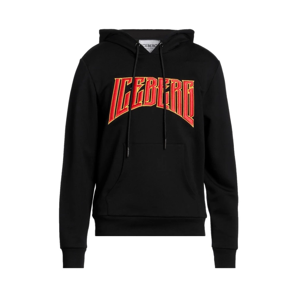 Iceberg Men's Black Hoodies Stylish Collection