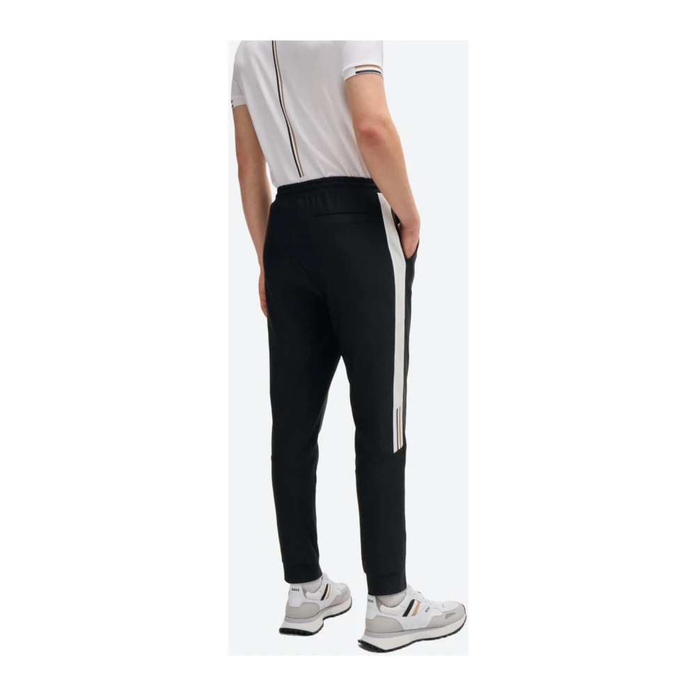 Hugo Boss Sweatpants met contrastlogo en zijstrepen Black Heren