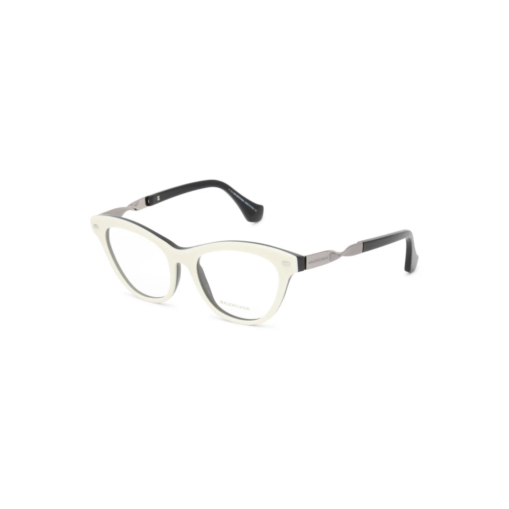 Balenciaga Stiliga Cat Eye Optiska Ramar White, Dam