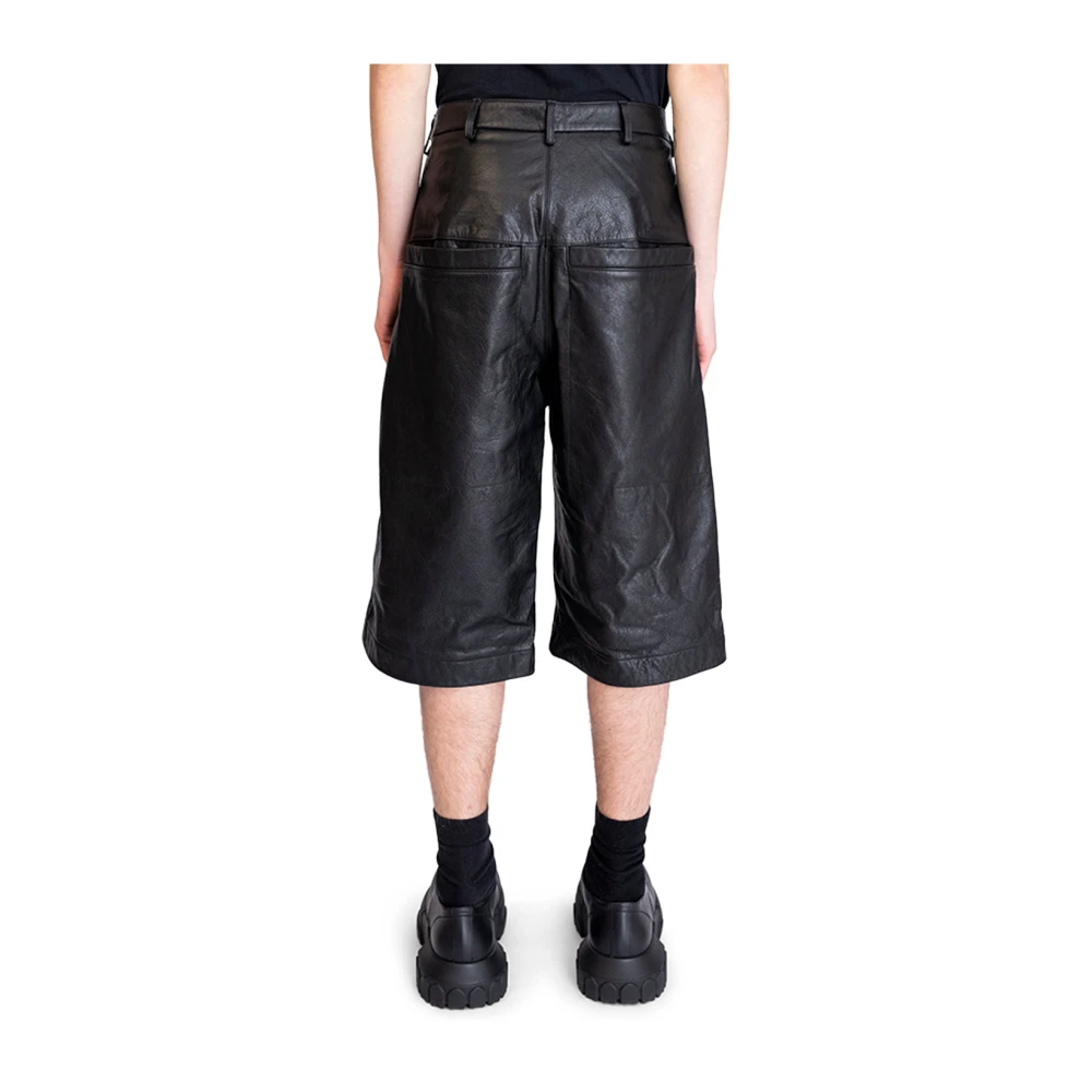 Entire Studios Zwarte Leren Shorts Black Heren