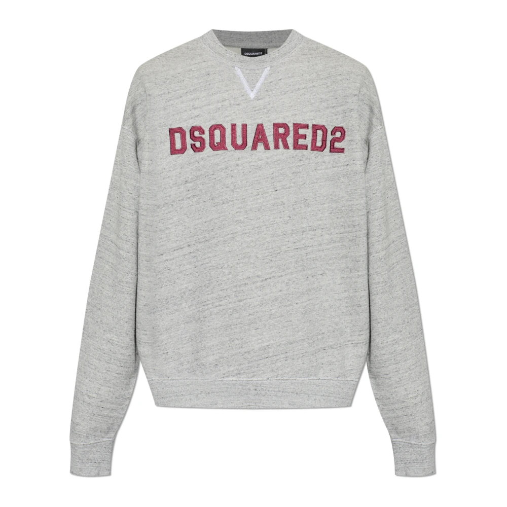 Dsquared2 Men's Gray Sweatshirt With Embroidered Logo - Sweatshirts - M - Sweatshirts & Hoodies