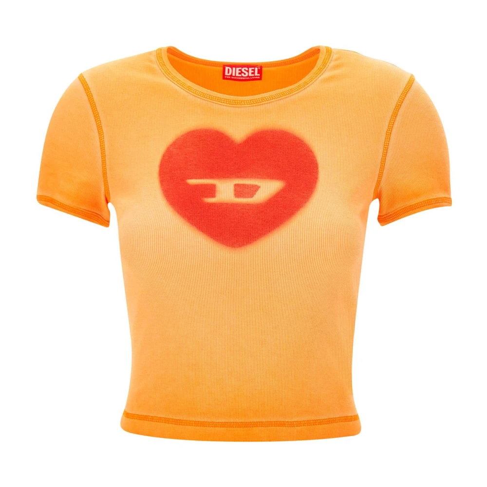 Diesel Oranje T-shirts en Polos Orange Dames