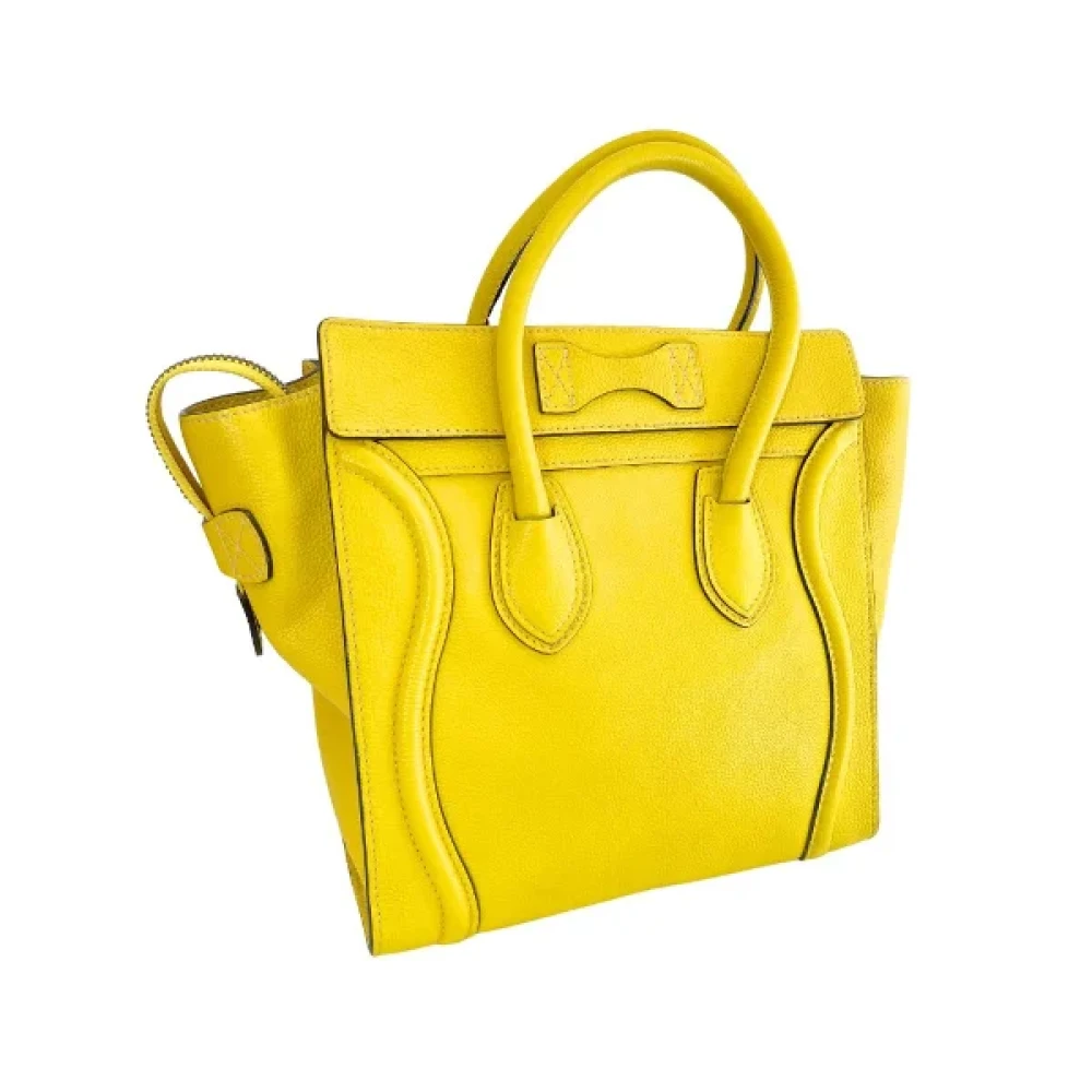 Celine Vintage Pre-owned Leather handbags Yellow Dames