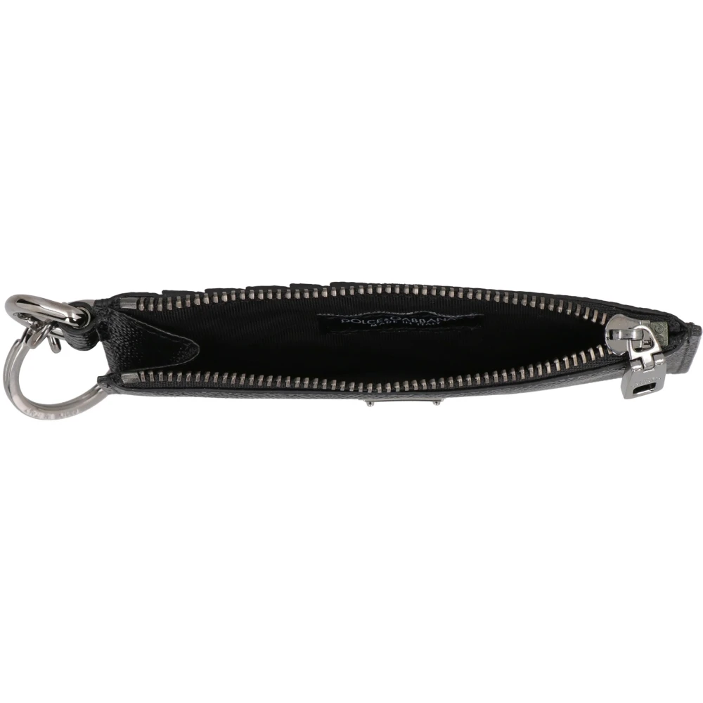 Dolce & Gabbana Dauphine-print Leren Kaarthouder Black Heren