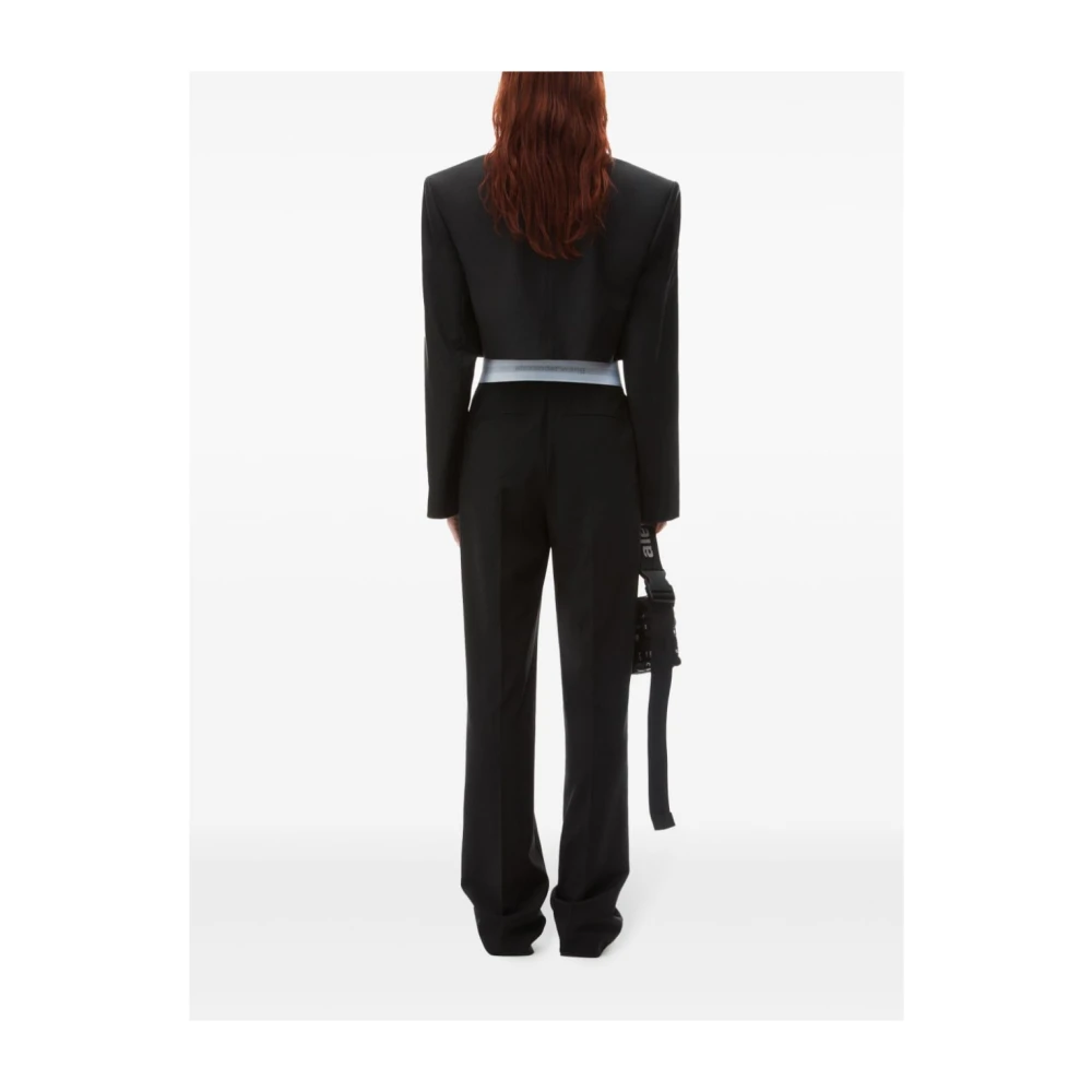 alexander wang Zwarte wollen elastische taillebroek Black Dames