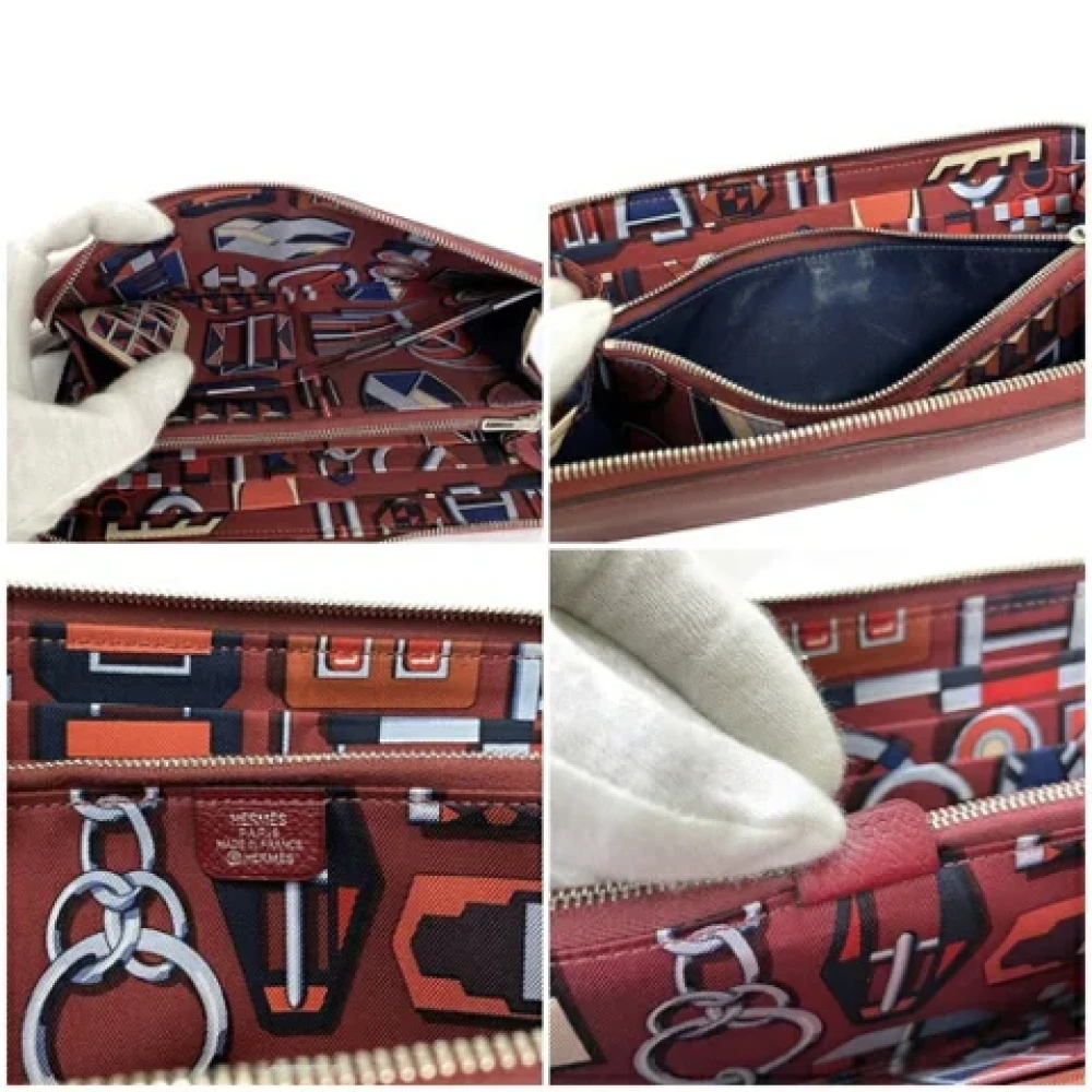Hermès Vintage Pre-owned Leather wallets Red Dames