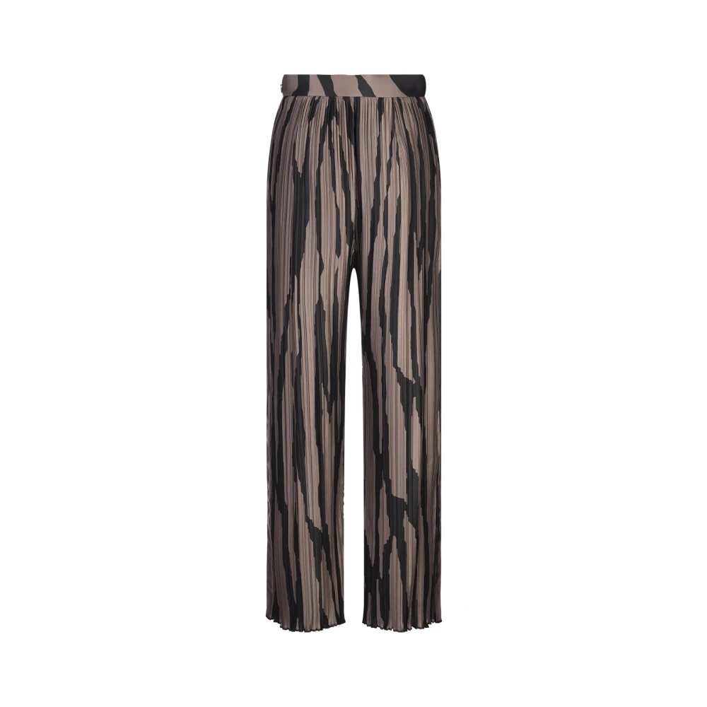 Lanvin Gedrukte Geplooide Straight-Leg Broek Black Dames