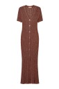 robe-marron-a-col-en-v-avec-fente