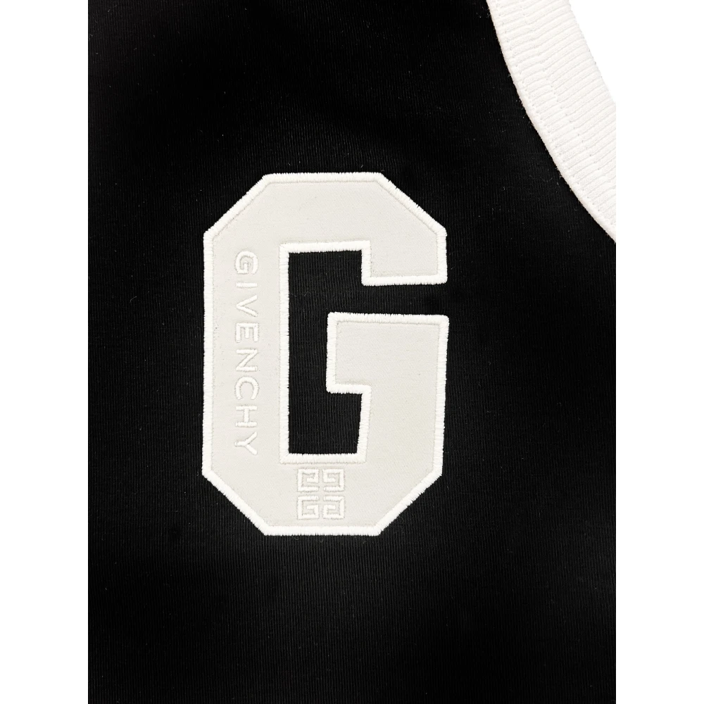 Givenchy Schwarz Weiss Tank Top met Signature Patch Black Dames